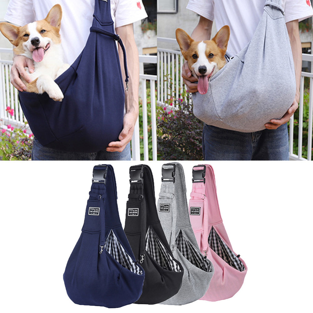Cotton Sling Pet Carrier - Hands-Free Crossbody Bag for Cats & Small Dogs