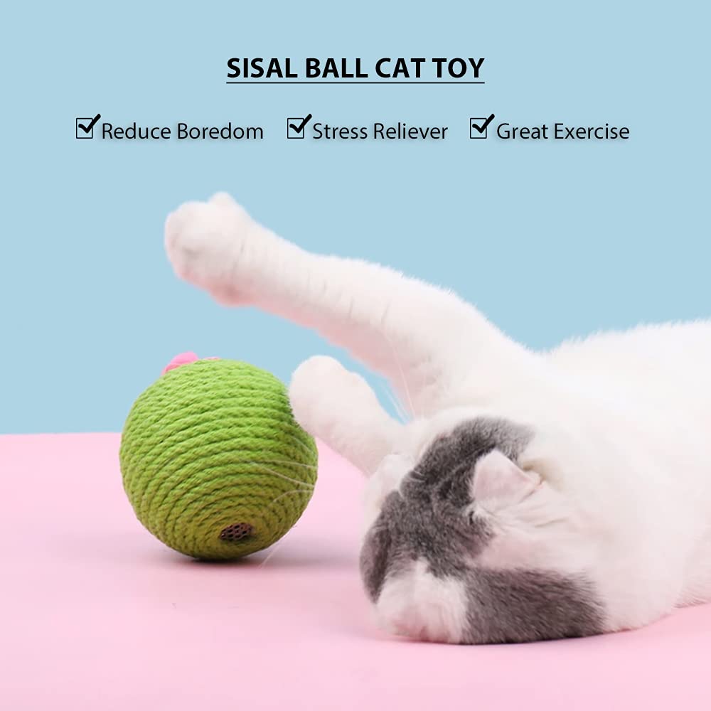 Cactus Tumbler Cat Scratcher Ball - Interactive Wobble Toy with Catnip