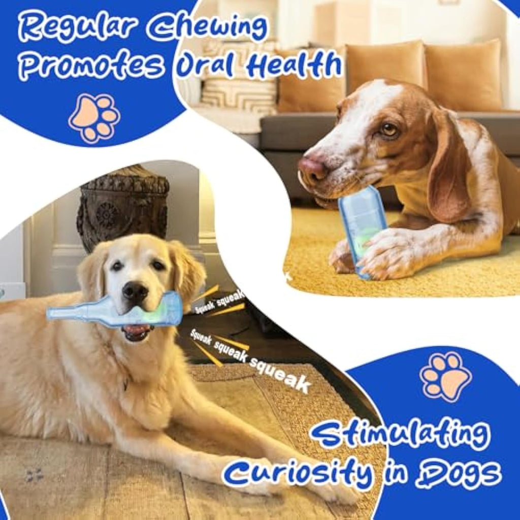 Water Bottle Cruncher Dog Toy - Squeaky Interactive Chew for Aggressive Chewers