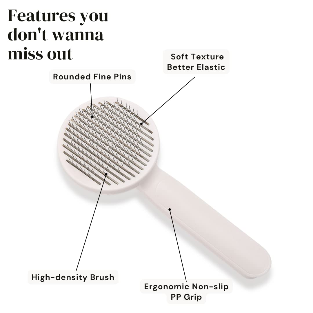 Self-Cleaning Slicker Brush - One-Click Deshedding for Cats & Dogs