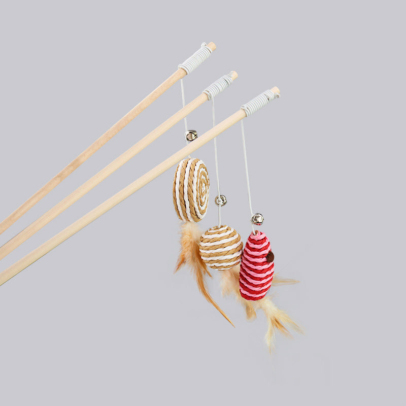 Retractable Feather Bell Cat Teaser Wand - 8 Styles