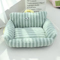 Big Eye Sofa Pet Bed - Cozy Striped Nest for Cats & Dogs