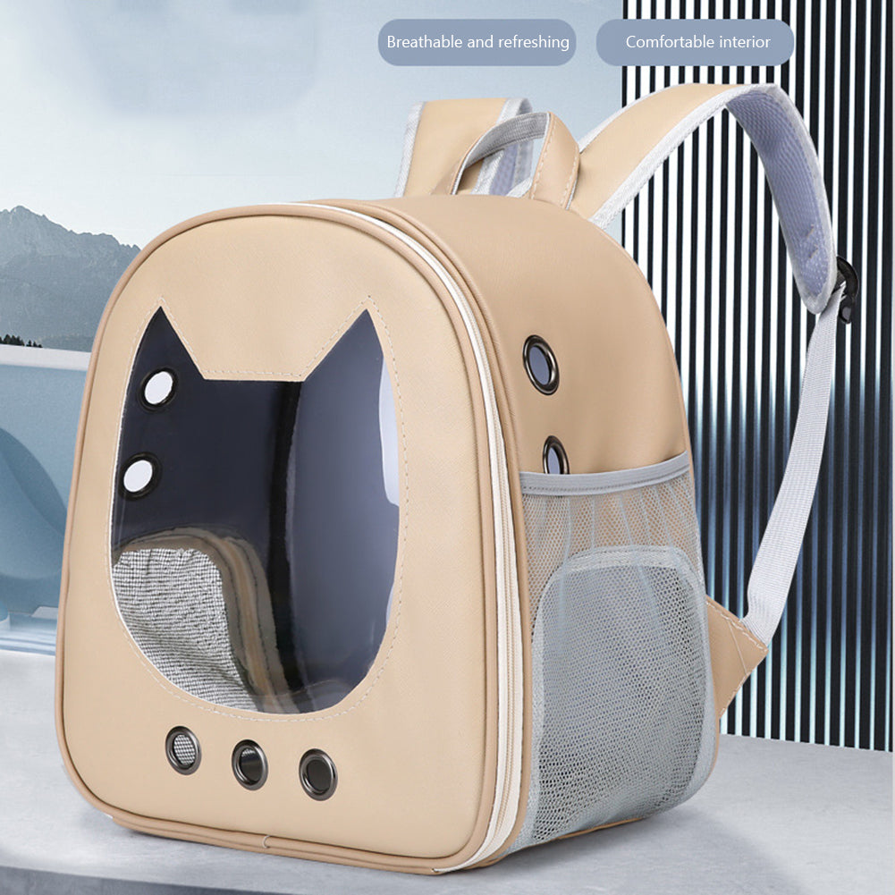 Cat Ear Bubble Backpack - Transparent Window Pet Carrier for Cats & Small Dogs