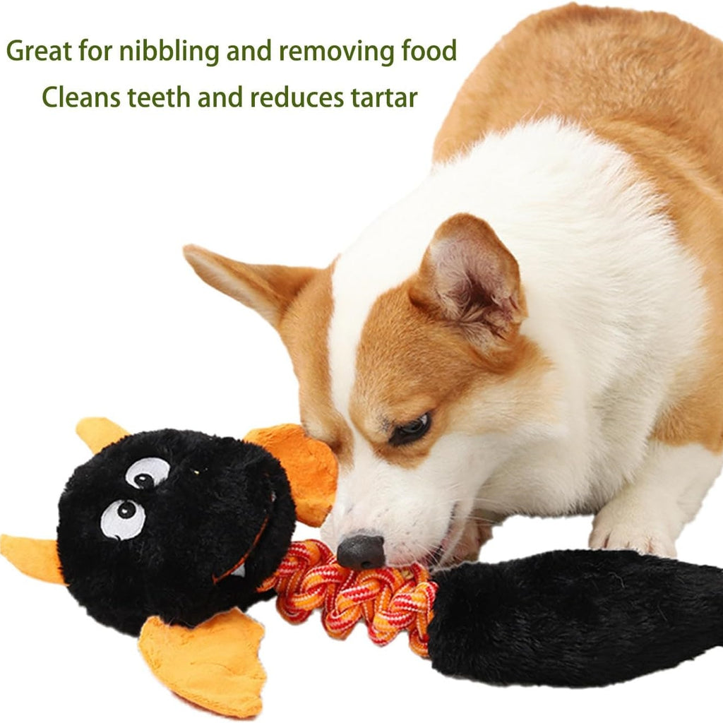 Plush Squeaky Dog Toy - Dental Chew for Teeth Cleaning & Tartar Removal