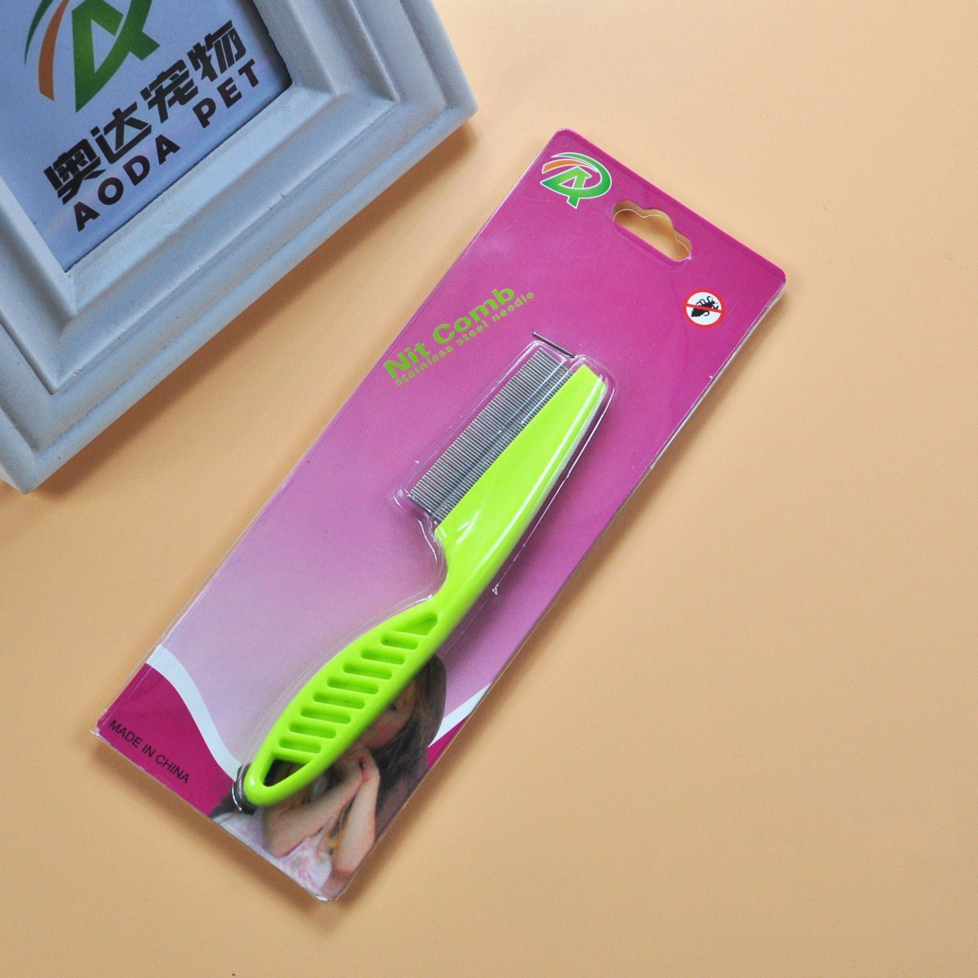 Stainless Steel Fine-Tooth Flea Comb - Gentle Grooming for Cats & Dogs