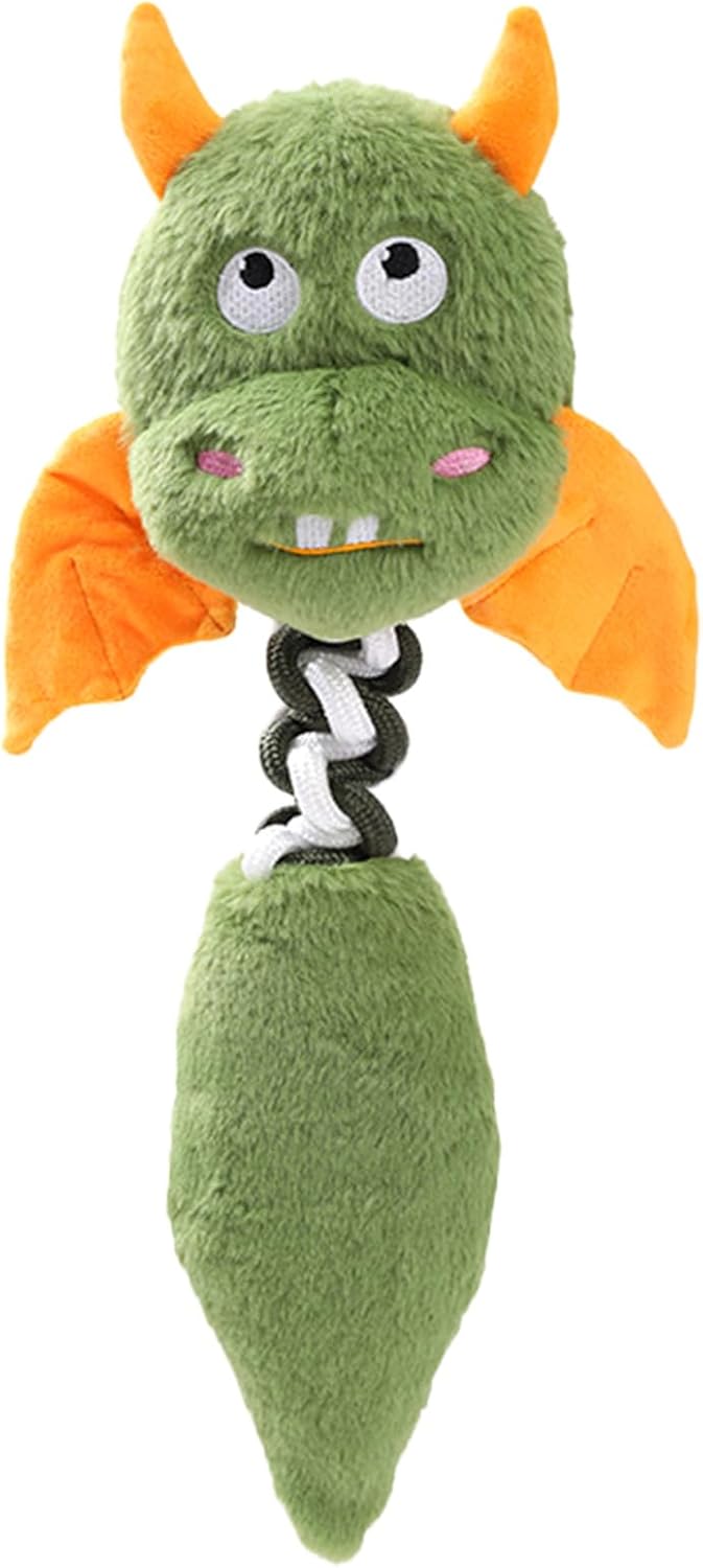 Plush Squeaky Dog Toy - Dental Chew for Teeth Cleaning & Tartar Removal