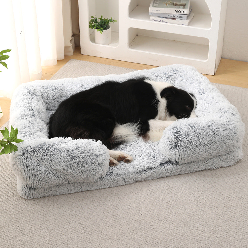 Plush Round Pet Bed - Soft Warm Nest for Dogs & Cats
