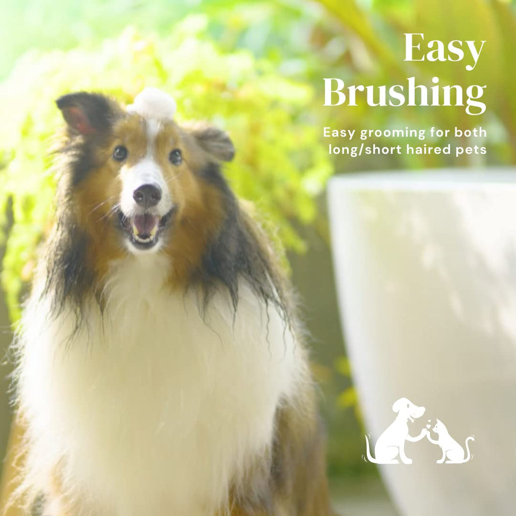 Self-Cleaning Slicker Brush - One-Click Deshedding for Cats & Dogs
