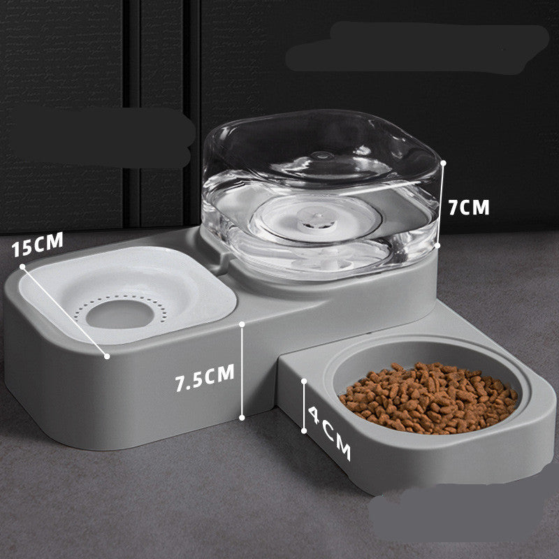 2-in-1 gravity pet food and water dispenser double bowl