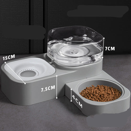 2-in-1 gravity pet food and water dispenser double bowl