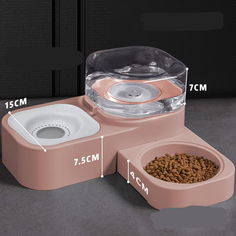 Double bowl feeding station side view