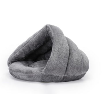 Triangle Cave Pet Bed - Cozy Velvet Hideaway for Cats & Small Dogs