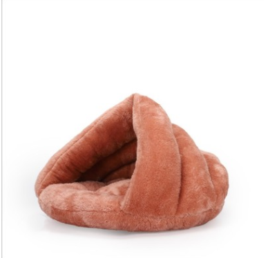 Triangle Cave Pet Bed - Cozy Velvet Hideaway for Cats & Small Dogs
