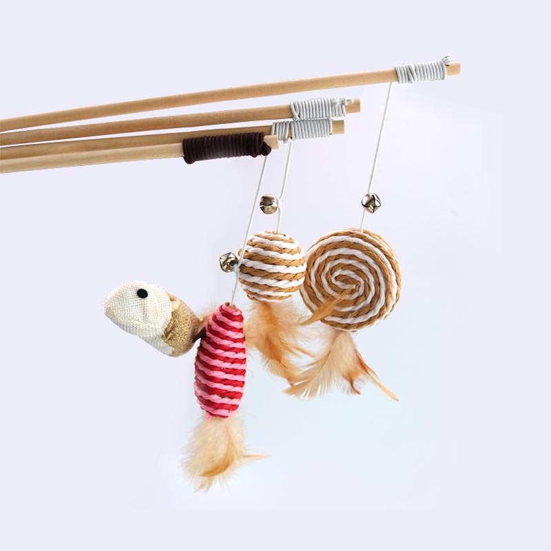 Retractable Feather Bell Cat Teaser Wand - 8 Styles