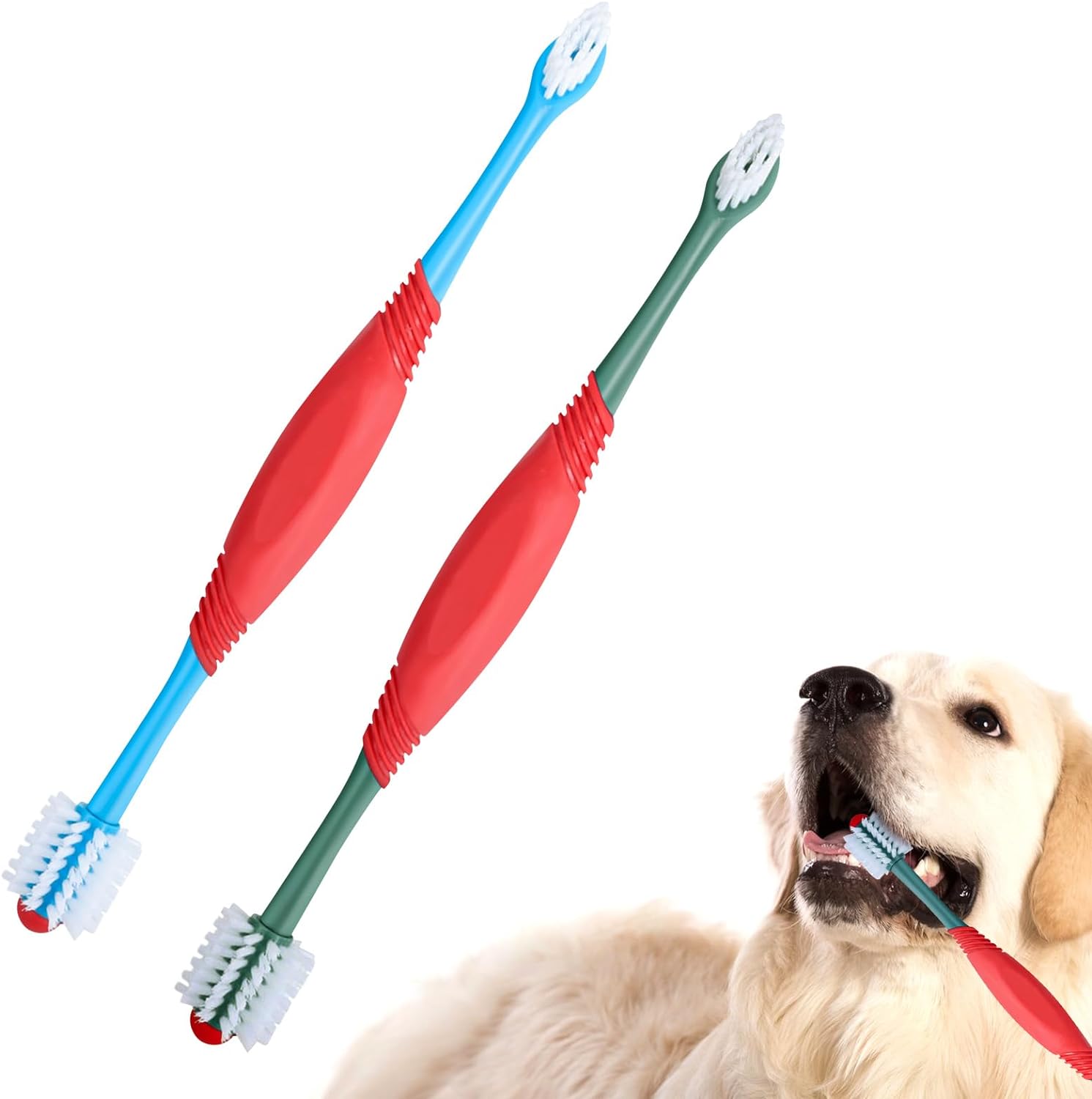 360° Dual Head Pet Toothbrush - Complete Dental Care for Cats & Dogs