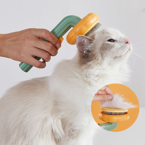 Pumpkin Self-Cleaning Pet Grooming Brush - Deshedding & Detangling for Cats & Dogs