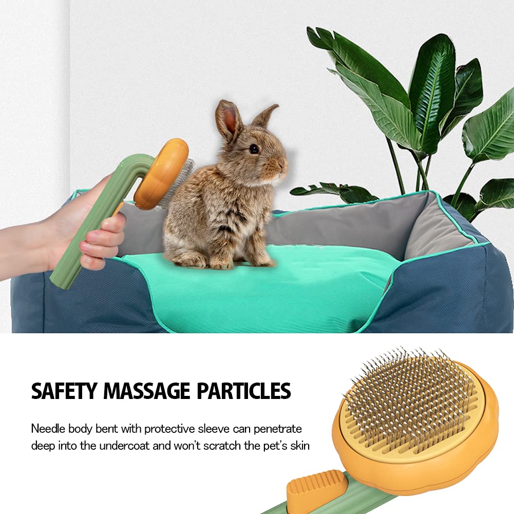 Pumpkin Self-Cleaning Pet Grooming Brush - Deshedding & Detangling for Cats & Dogs