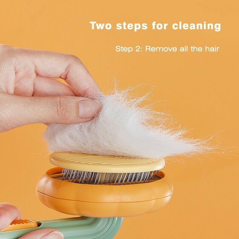 Pumpkin Self-Cleaning Pet Grooming Brush - Deshedding & Detangling for Cats & Dogs
