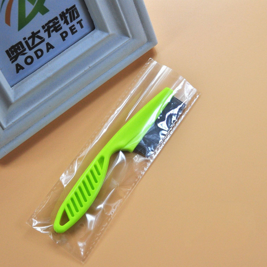 Stainless Steel Fine-Tooth Flea Comb - Gentle Grooming for Cats & Dogs