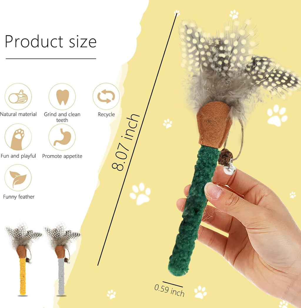 Natural Silvervine Cat Chew Stick with Feather