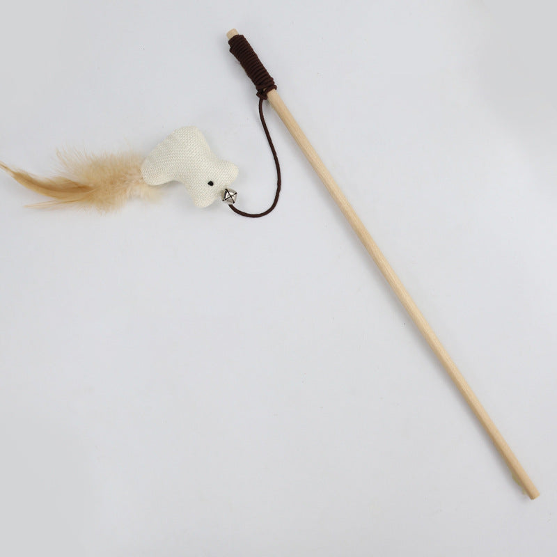 Retractable Feather Bell Cat Teaser Wand - 8 Styles