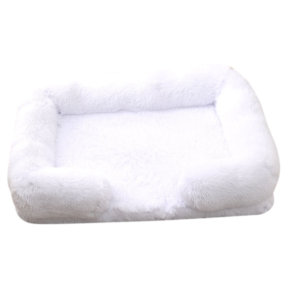 Plush Round Pet Bed - Soft Warm Nest for Dogs & Cats