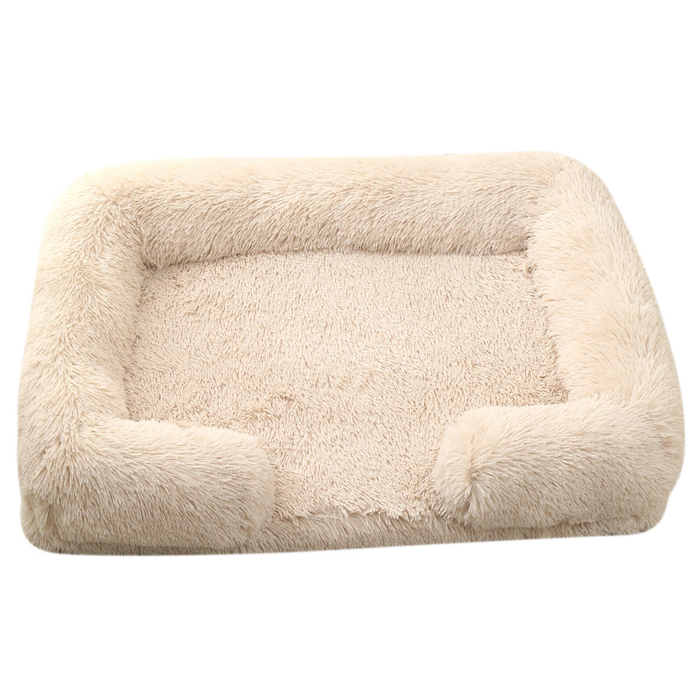Plush Round Pet Bed - Soft Warm Nest for Dogs & Cats