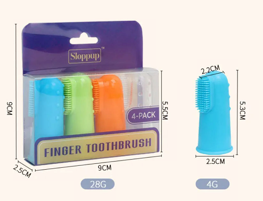 Soft Silicone Finger Toothbrush Set (4-Pack) - Gentle Dental Care for Cats & Dogs