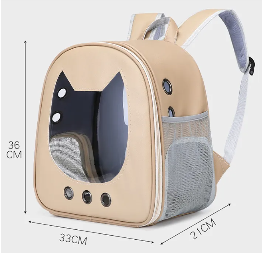 Cat Ear Bubble Backpack - Transparent Window Pet Carrier for Cats & Small Dogs