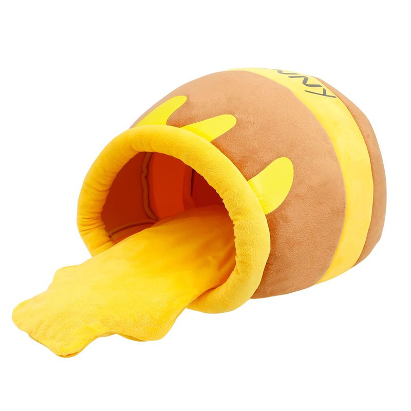 Honey Pot Cat Cave Bed - Cozy Plush Nest with Removable Cushion