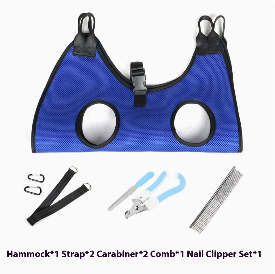 Pet Grooming Hammock Kit (5-Piece) - Hands-Free Nail Trimming for Cats & Dogs