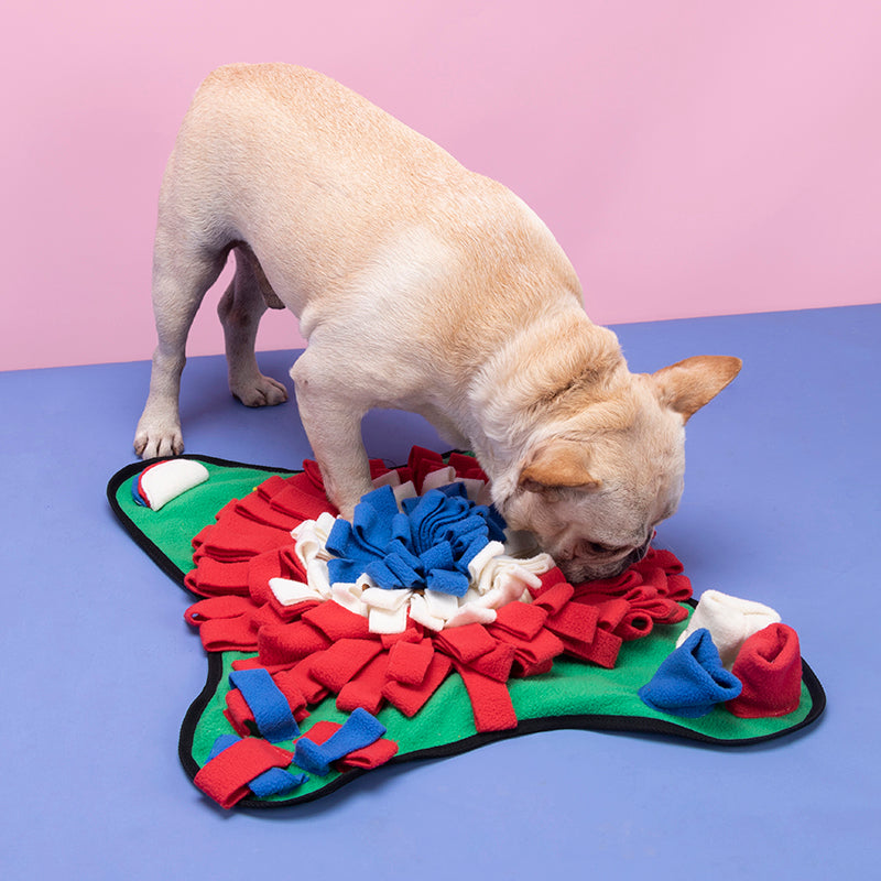Interactive snuffle feeding mat for dogs