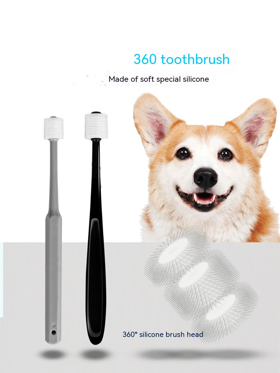 360° Pet Toothbrush - Full Coverage Oral Cleaning for Dogs & Cats