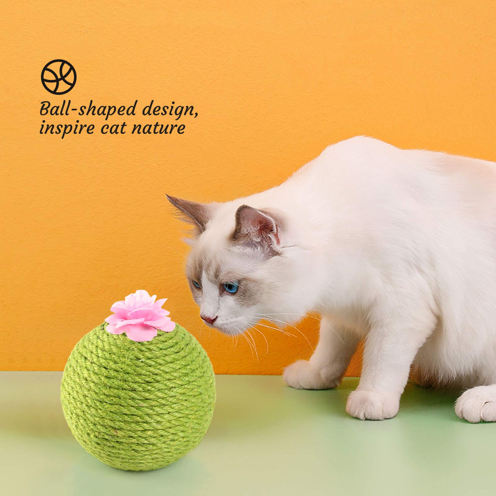 Cactus Tumbler Cat Scratcher Ball - Interactive Wobble Toy with Catnip