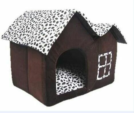 Cozy Pet House Kennel - Warm Indoor Dog & Cat Hideaway with Chimney