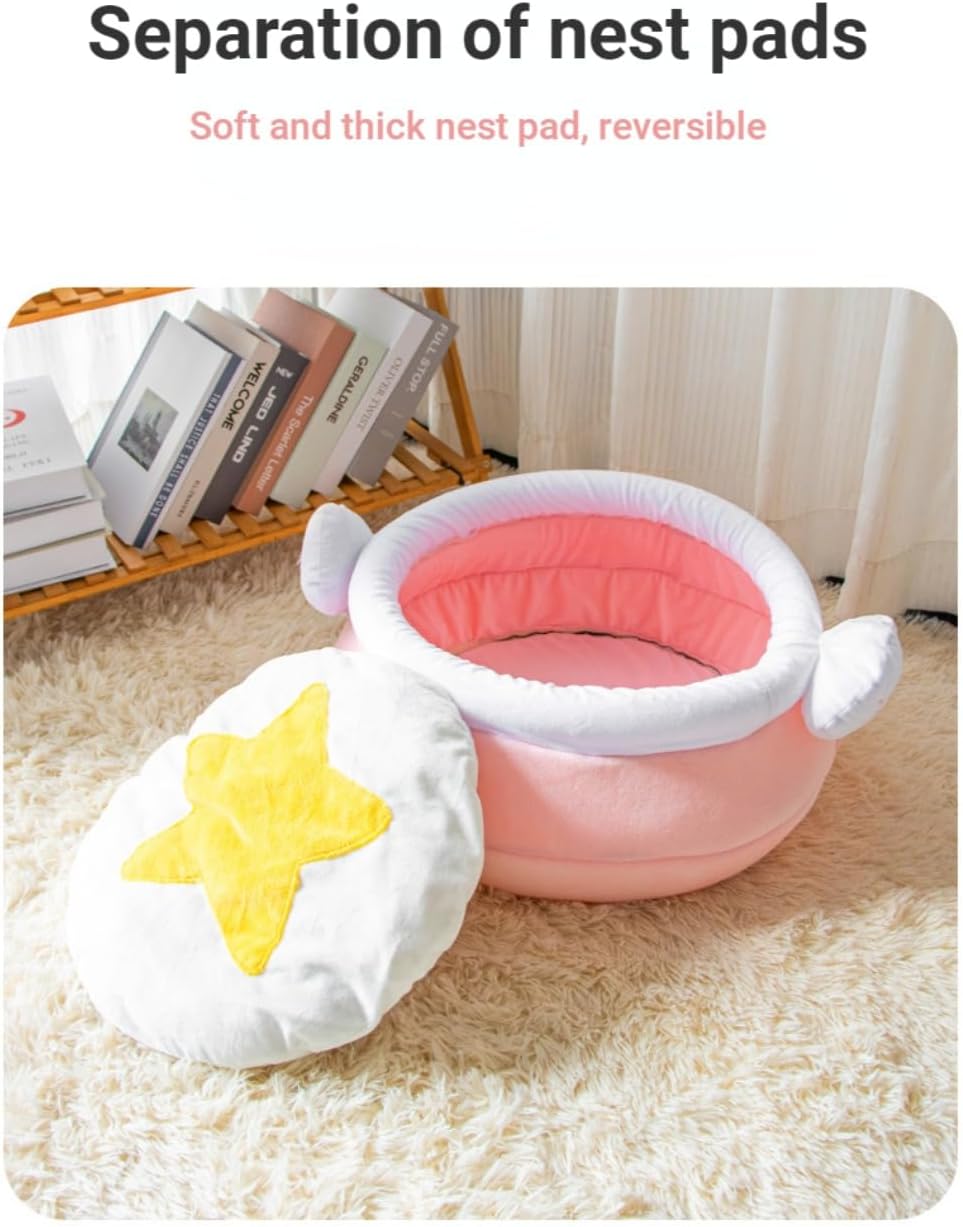 Honey Pot Cat Cave Bed — Cozy Plush Hideaway for Cats & Small Dogs