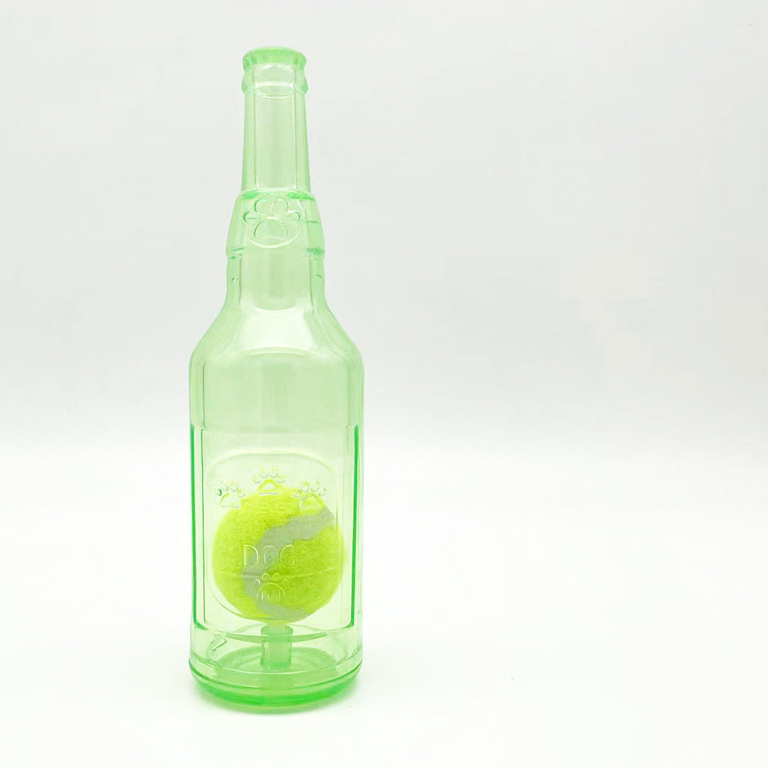 Water Bottle Cruncher Dog Toy - Squeaky Interactive Chew for Aggressive Chewers
