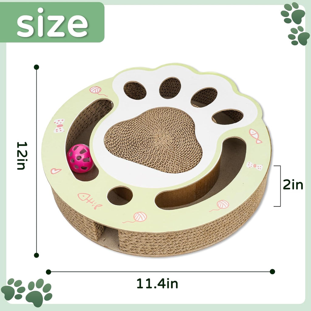 Round Cat Scratcher with Ball Track - 2-in-1 Scratching Pad & Interactive Toy
