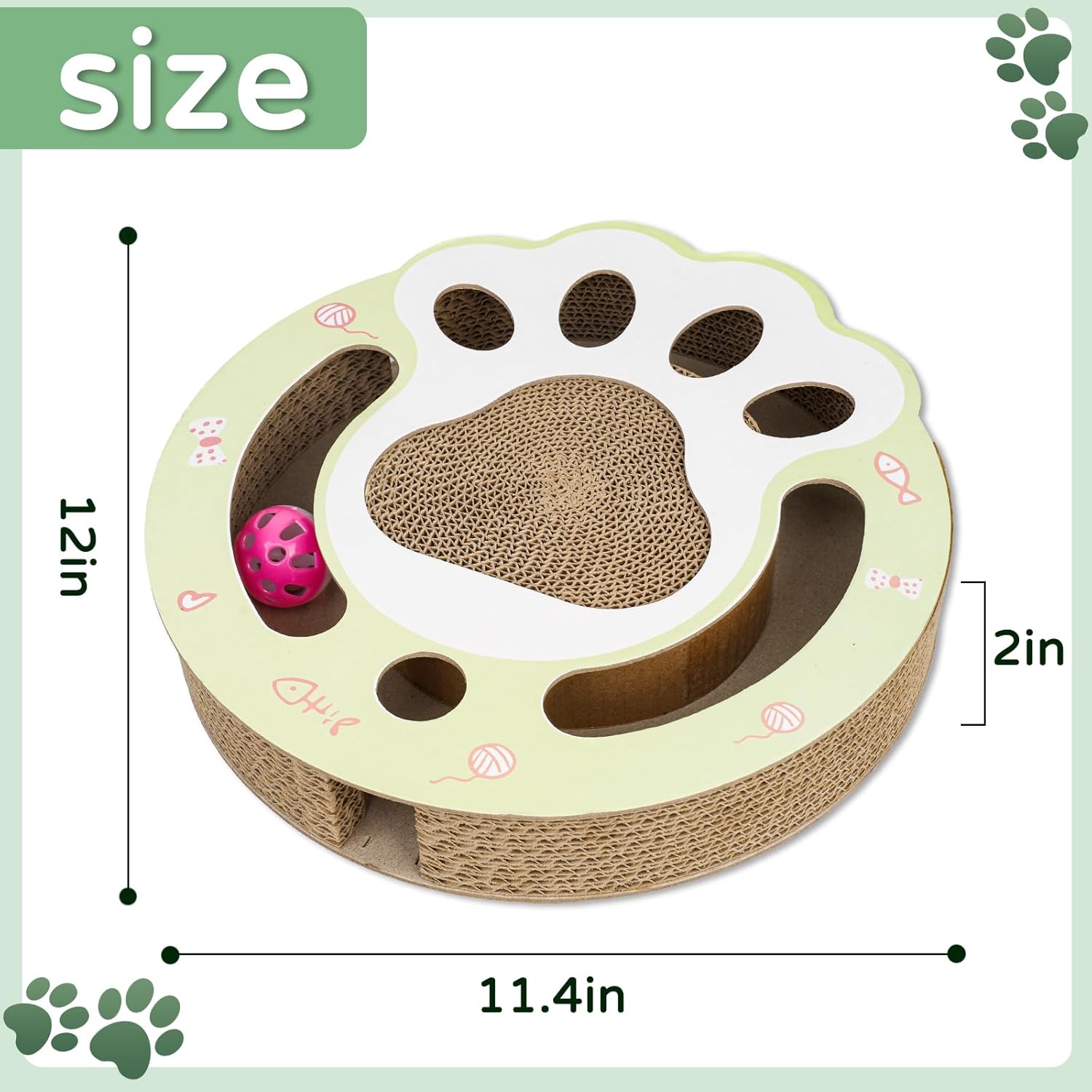 Round Cat Scratcher with Ball Track - 2-in-1 Scratching Pad & Interactive Toy