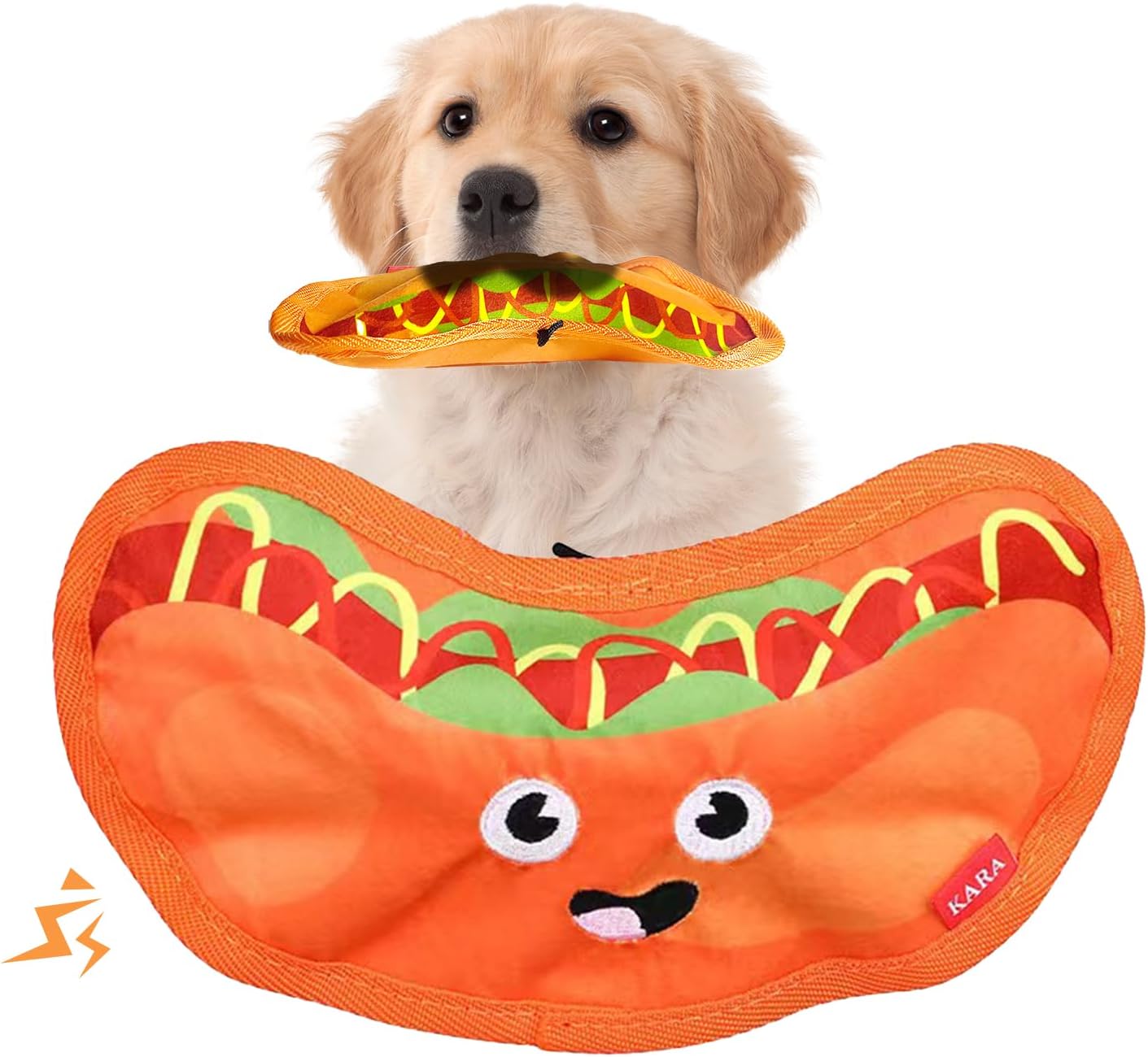 No-Stuffing Crinkle Dog Toy - Fast Food Collection (Burger, Fries, Pizza, Hot Dog)