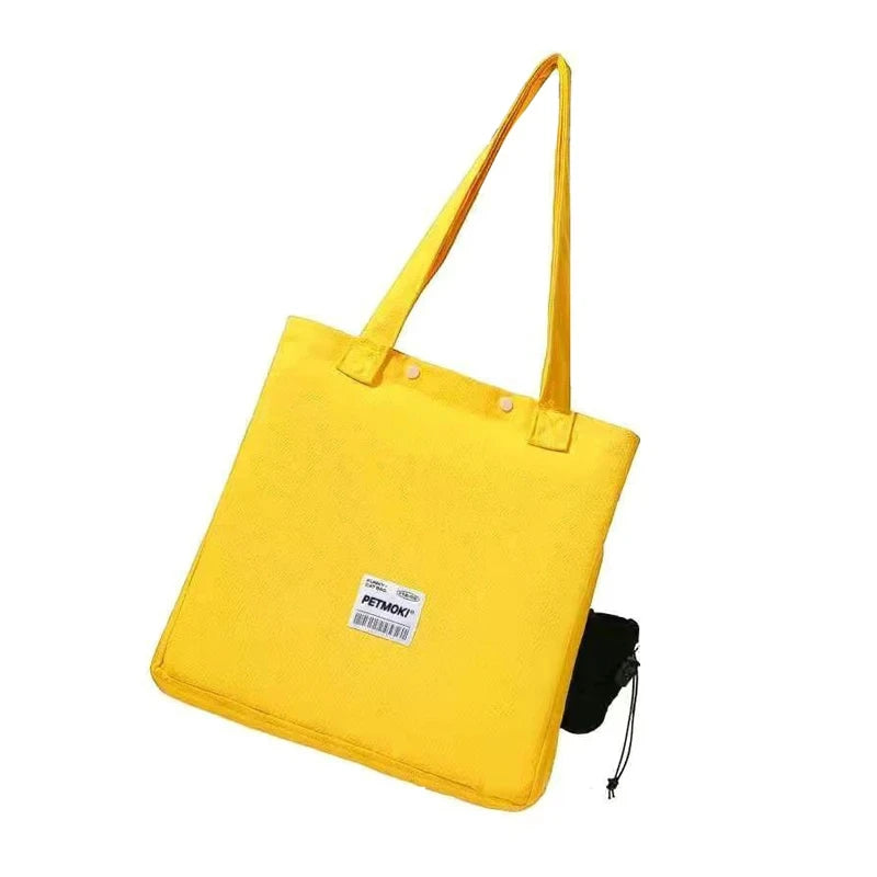 PetMoki Funny Cat Bag - Dual-Purpose Canvas Carrier & Walking Sling for Cats