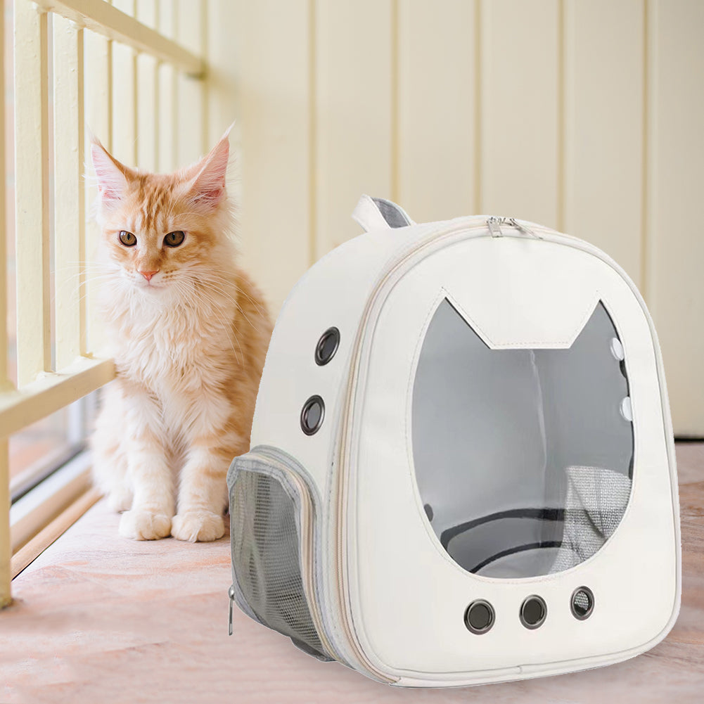 Cat Ear Bubble Backpack - Transparent Window Pet Carrier for Cats & Small Dogs