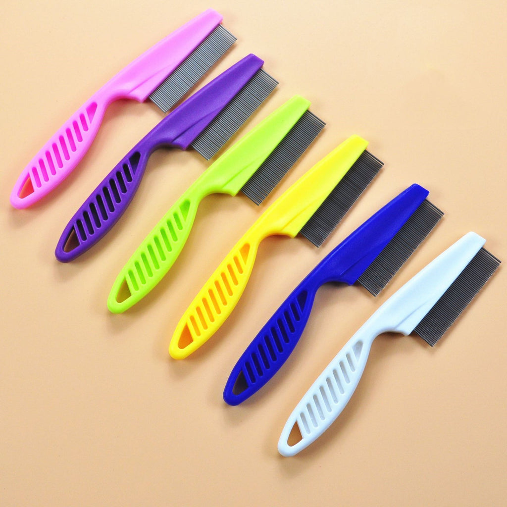 Stainless Steel Fine-Tooth Flea Comb - Gentle Grooming for Cats & Dogs