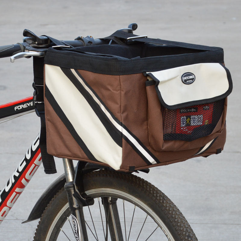PetComer Bike Basket Carrier - Removable Handlebar Pet Basket for Cats & Small Dogs