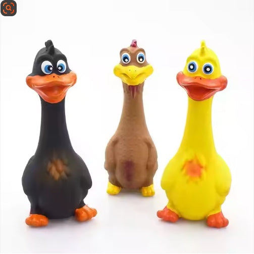 Screaming Duck Latex Dog Toy - Squeaky Interactive Chew for All Breeds