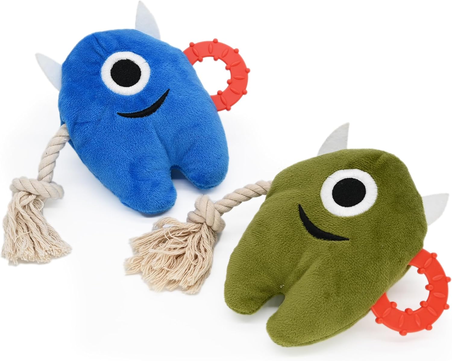 Monster Plush Rope Dog Toy - Squeaky Tug of War for All Breed Sizes