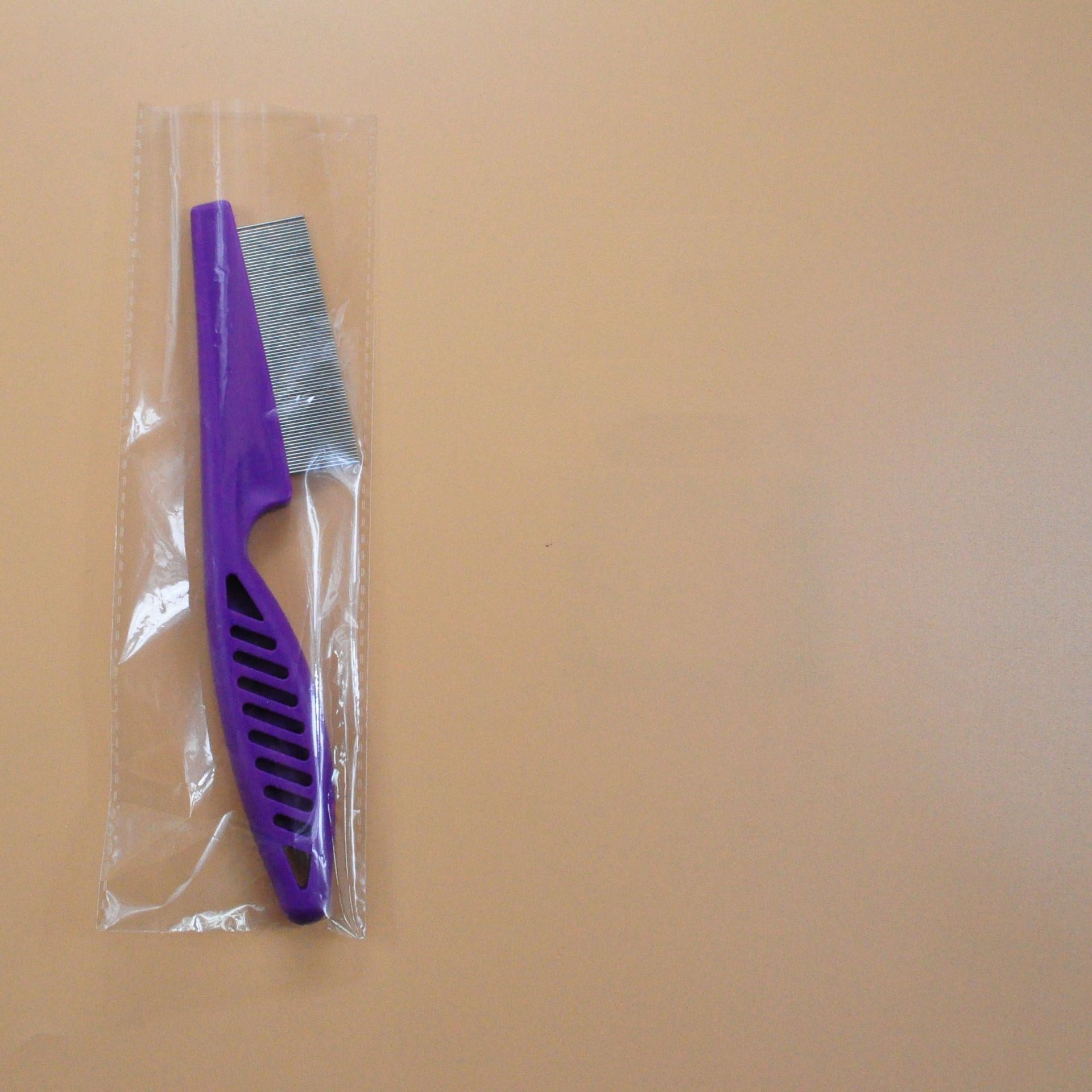 Stainless Steel Fine-Tooth Flea Comb - Gentle Grooming for Cats & Dogs
