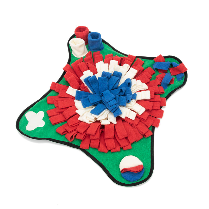 Dog enrichment toy in use