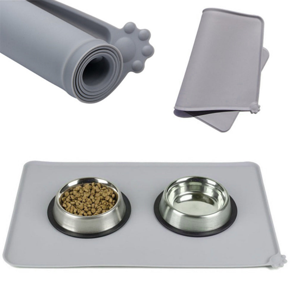 Waterproof Silicone Pet Food Mat - Non-Slip Feeding Placemat for Dogs & Cats