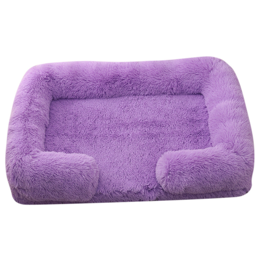 Plush Round Pet Bed - Soft Warm Nest for Dogs & Cats